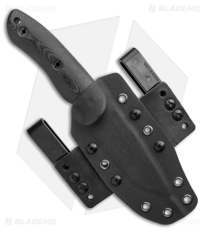 Dark Timber Knives Bushy Knife Black / Green Micarta Orange Liners (4" Satin)