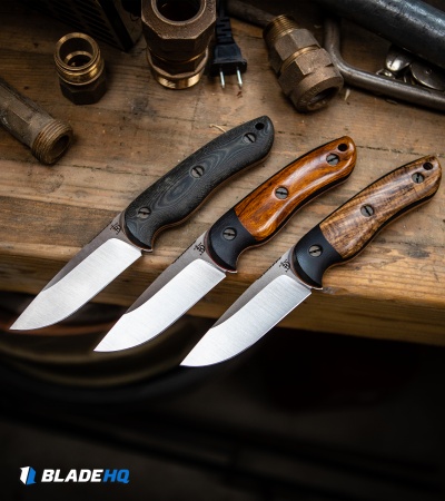 Dark Timber Knives Bushy Knife Black / Green Micarta Orange Liners (4" Satin)