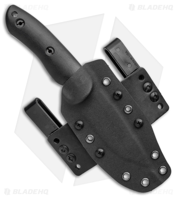 Dark Timber Knives Bushy Knife Black Micarta / Red Liners (4" Satin)