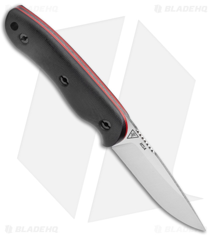Dark Timber Knives Bushy Knife Black Micarta / Red Liners (4" Satin)