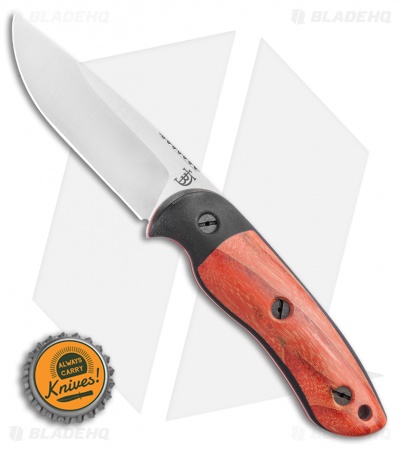 Dark Timber Knives Bushy Knife Black Micarta / Red Rustic Maple (4" Satin)