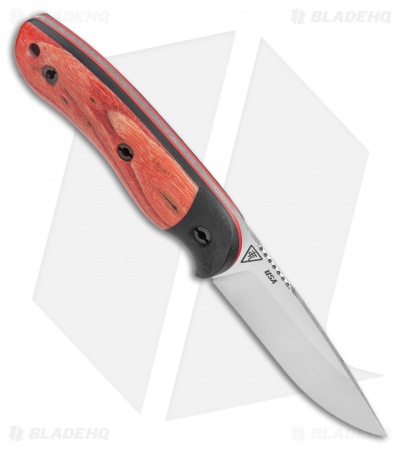 Dark Timber Knives Bushy Knife Black Micarta / Red Rustic Maple (4" Satin)
