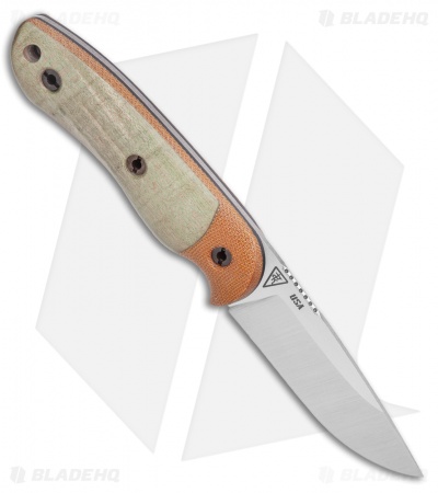 Dark Timber Knives Bushy Knife Green Curly Maple / Natural Micarta (4" Satin)