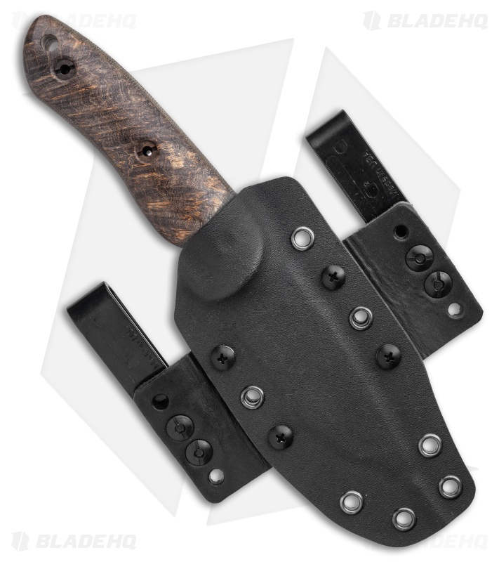 Dark Timber Knives Bushy Knife Green Micarta / Black Ash Burl (4" Satin)