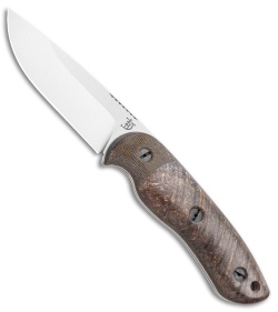 Dark Timber Knives Bushy Knife Green Micarta / Black Ash Burl (4" Satin)