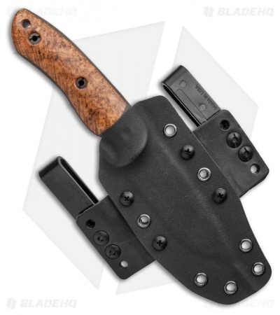 Dark Timber Knives Bushy Knife Green Micarta / Black Ash Burl (4" Satin)