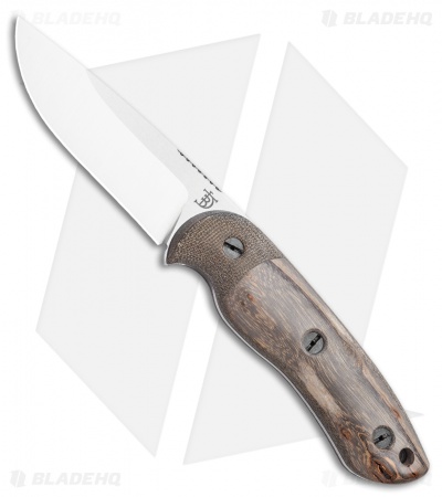 Dark Timber Knives Bushy Knife Green Micarta / Black Rustic Maple (4.0" Satin)