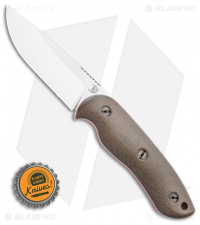 Dark Timber Knives Bushy Knife Green Micarta Orange Liners (4" Satin)