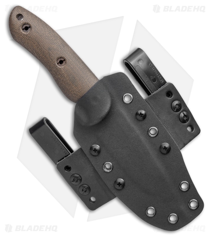 Dark Timber Knives Bushy Knife Green Micarta Orange Liners (4" Satin)