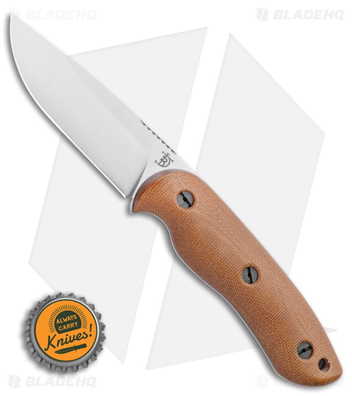 Dark Timber Knives Bushy Knife Natural Micarta (4" Satin)