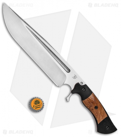 Dark Timber Knives Cave Bear Knife Black Ash Burl / Black Mi. (10.3" Two-Tone)