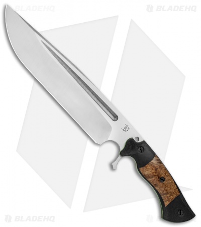 Dark Timber Knives Cave Bear Knife Black Ash Burl / Black Mi. (10.3" Two-Tone)
