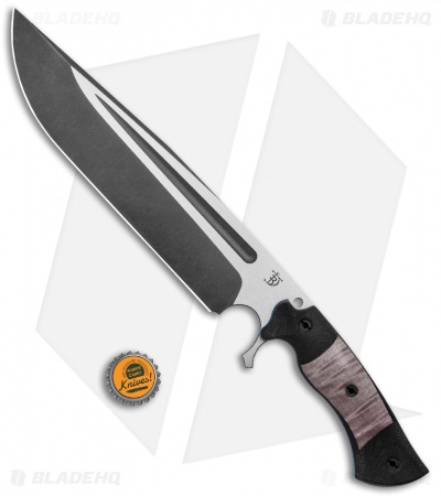 Dark Timber Knives Cave Bear Knife Black Curly Maple / Micarta (10.3" Two-Tone)