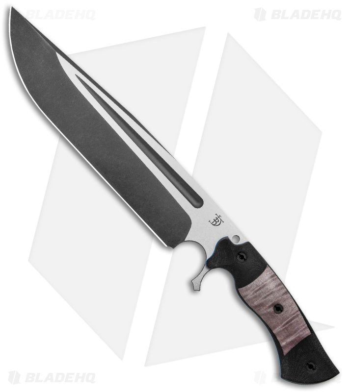 Dark Timber Knives Cave Bear Knife Black Curly Maple / Micarta (10.3" Two-Tone)