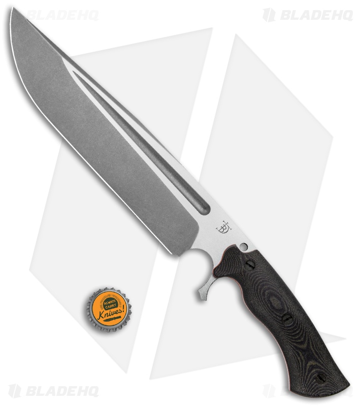 Dark Timber Knives Cave Bear Knife Black & Green Linen Micarta (10.3" Two-Tone)