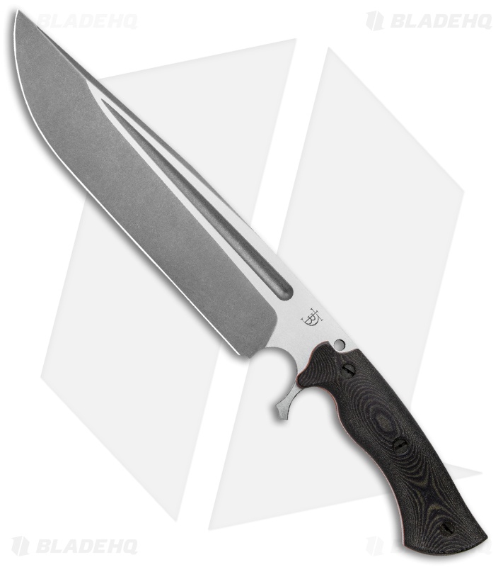 Dark Timber Knives Cave Bear Knife Black & Green Linen Micarta (10.3" Two-Tone)