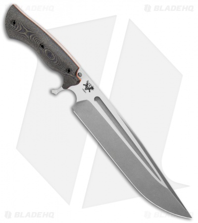 Dark Timber Knives Cave Bear Knife Black & Green Linen Micarta (10.3" Two-Tone)