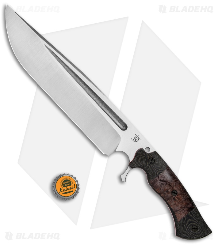 Dark Timber Knives Cave Bear Knife Black Maple/Black Green Mi. (10.3" Two-Tone)