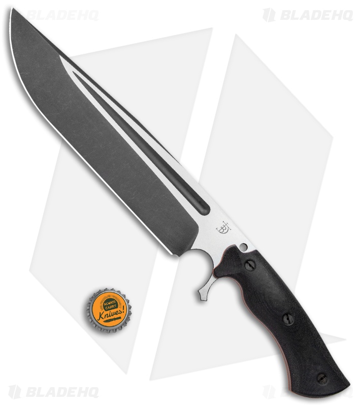 Dark Timber Knives Cave Bear Knife Black Micarta (10.3" Two-Tone Acid)