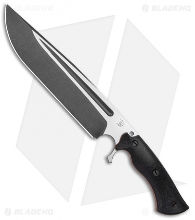 Dark Timber Knives Cave Bear Knife Black Micarta (10.3" Two-Tone Acid)