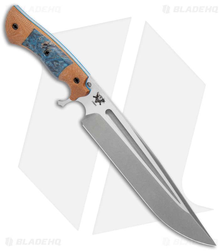 Dark Timber Knives Cave Bear Knife Blue Maple Burl / Micarta (10.3" Two-Tone)