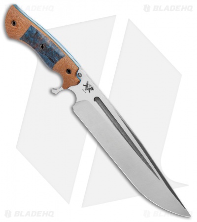 Dark Timber Knives Cave Bear Knife Blue Maple / Natural Micarta (10.3" Two-Tone)