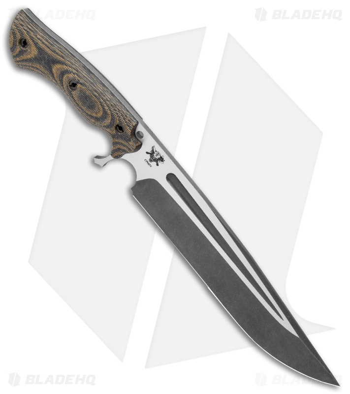 Dark Timber Knives Cave Bear Knife Camo Canvas Micarta (10.3" Two-Tone)