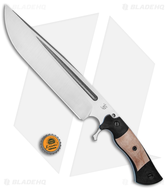 Dark Timber Knives Cave Bear Knife Curly Maple / Black Micarta (10.3" Two-Tone)