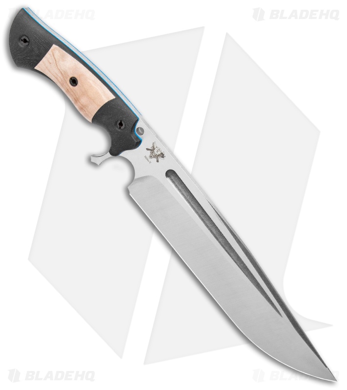 Dark Timber Knives Cave Bear Knife Curly Maple / Black Micarta (10.3" Two-Tone)