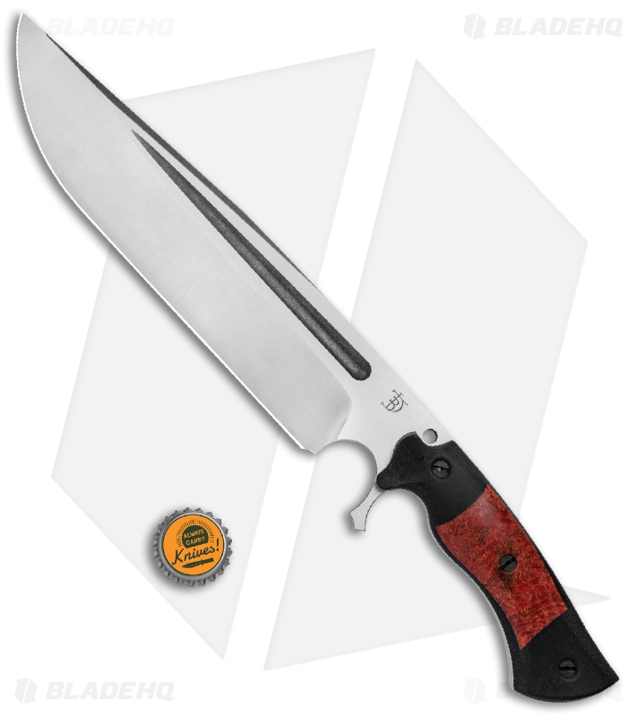 Dark Timber Knives Cave Bear Knife Red Maple Burl / Black Mi. (10.3" Two-Tone)