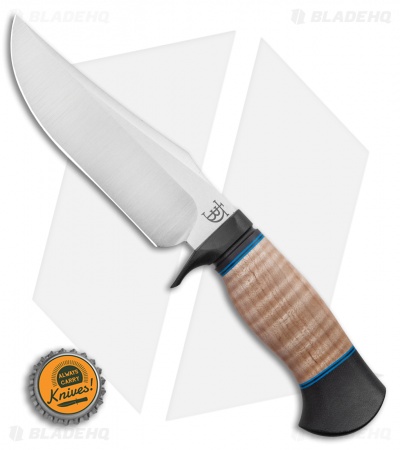 Dark Timber Knives Comanche Knife Curly Maple Wood / Black G-10 (6.3" Two Tone)