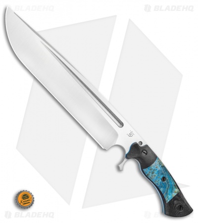 Dark Timber Knives Devil's Horn Knife Black Mi. / Blue Maple (11.8" Two-Tone)