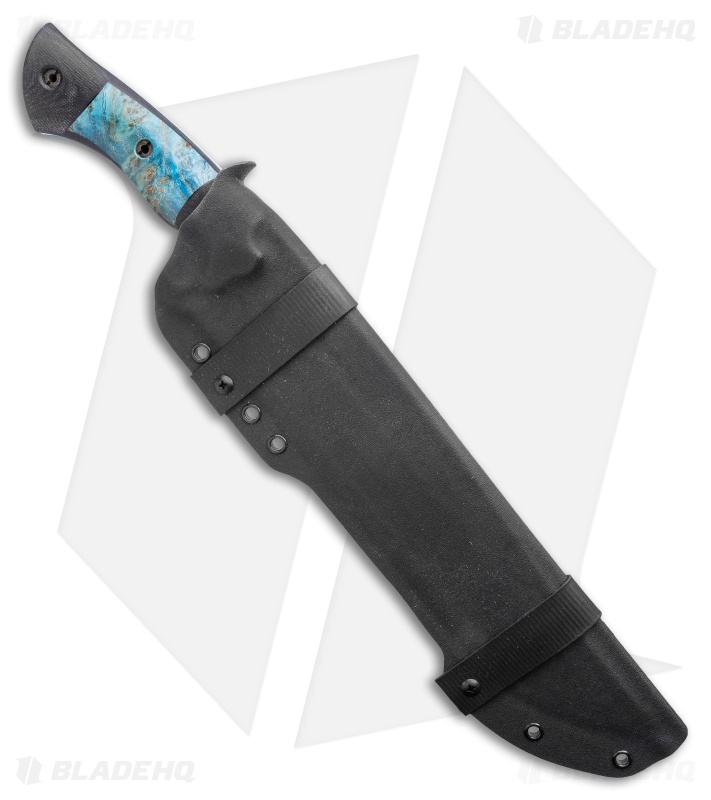 Dark Timber Knives Devil's Horn Knife Black Mi. / Blue Maple (11.8" Two-Tone)