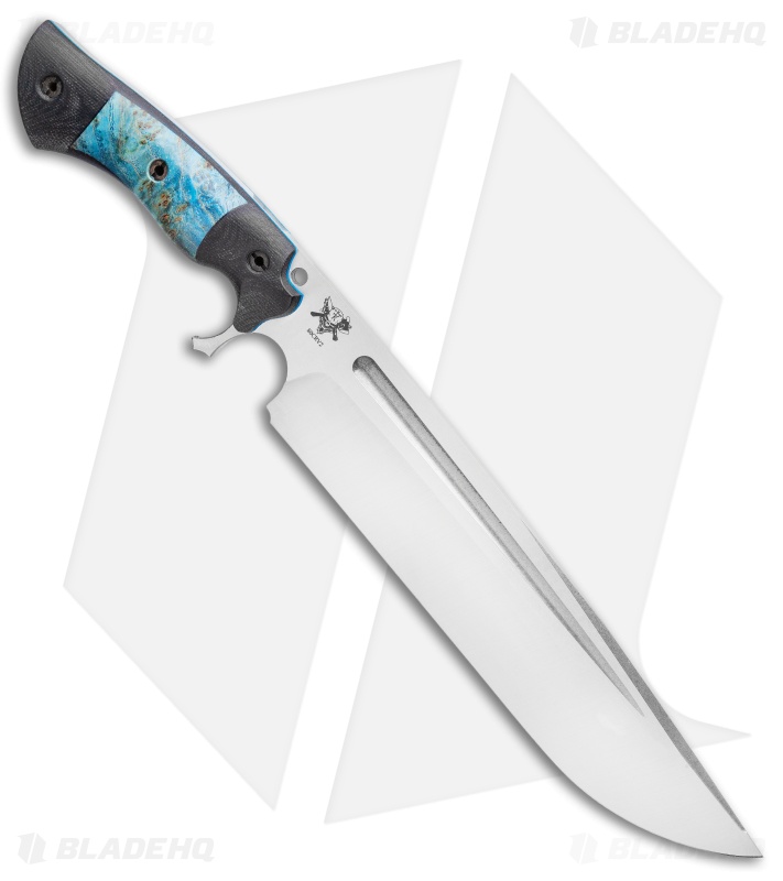 Dark Timber Knives Devil's Horn Knife Black Mi. / Blue Maple (11.8" Two-Tone)