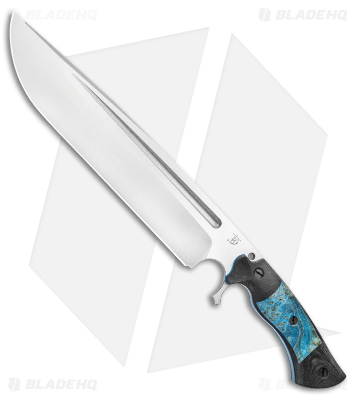 Dark Timber Knives Devil's Horn Knife Black Mi. / Blue Maple (11.8" Two-Tone)