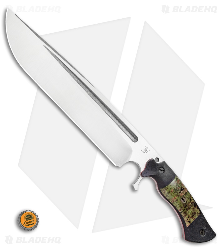 Dark Timber Knives Devil's Horn Knife Black Mi. / Green Maple (11.8" Two-Tone)