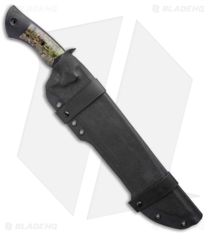 Dark Timber Knives Devil's Horn Knife Black Mi. / Green Maple (11.8" Two-Tone)
