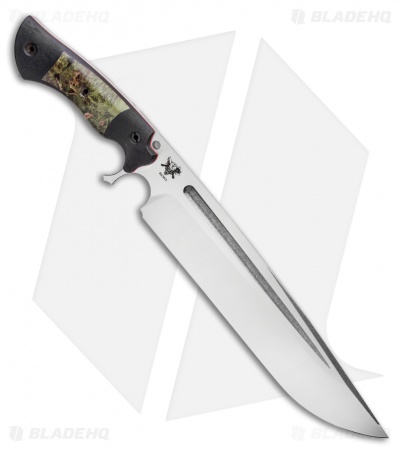 Dark Timber Knives Devil's Horn Knife Black Mi. / Green Maple (11.8" Two-Tone)