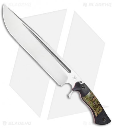 Dark Timber Knives Devil's Horn Knife Black Mi. / Green Maple (11.8" Two-Tone)