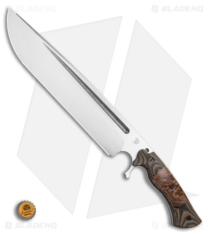 Dark Timber Knives Devil's Horn Knife Camo Mi. / Dark Ash Burl (11.8" Two-Tone)