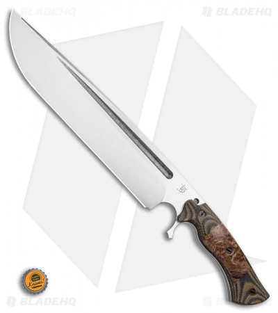 Dark Timber Knives Devil's Horn Knife Camo Mi. / Dark Ash Burl (11.8" Two-Tone)