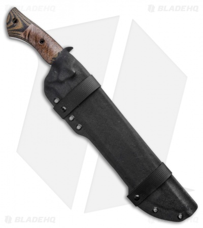 Dark Timber Knives Devil's Horn Knife Camo Mi. / Dark Ash Burl (11.8" Two-Tone)