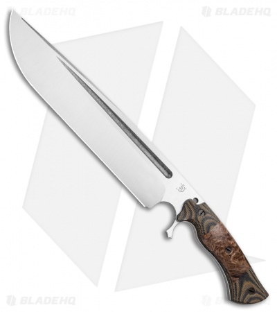 Dark Timber Knives Devil's Horn Knife Camo Mi. / Dark Ash Burl (11.8" Two-Tone)