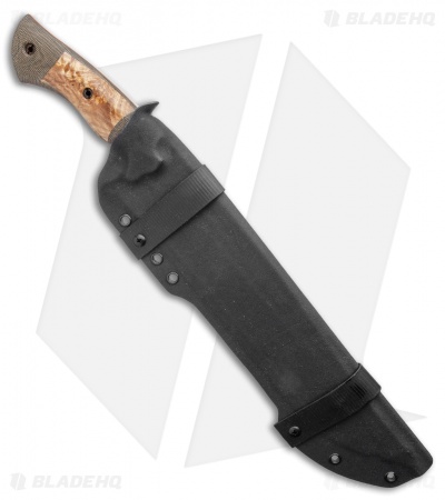 Dark Timber Knives Devil's Horn Knife Green Mi. / Ash Burl Wood (11.8" Two-Tone)