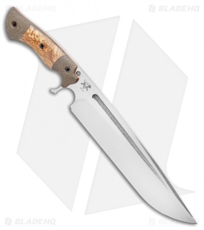 Dark Timber Knives Devil's Horn Knife Green Mi. / Ash Burl Wood (11.8" Two-Tone)