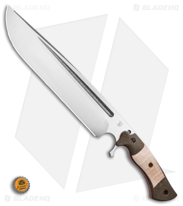 Dark Timber Knives Devil's Horn Knife Green Mi. / Curly Maple (11.8" Two-Tone)