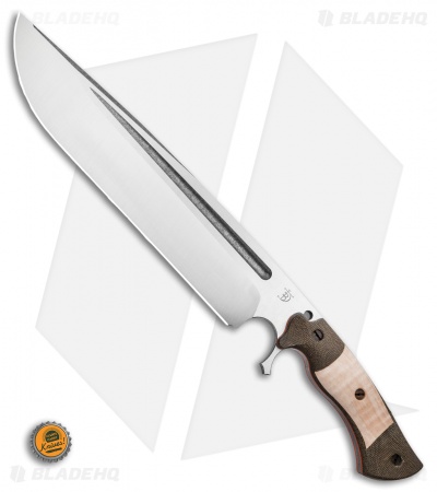 Dark Timber Knives Devil's Horn Knife Green Mi. / Curly Maple (11.8" Two-Tone)