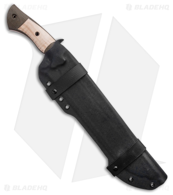 Dark Timber Knives Devil's Horn Knife Green Mi. / Curly Maple (11.8" Two-Tone)