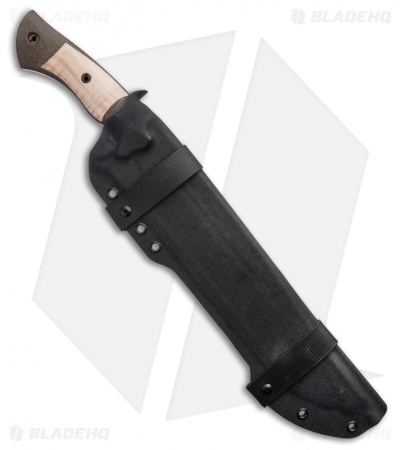 Dark Timber Knives Devil's Horn Knife Green Mi. / Curly Maple (11.8" Two-Tone)