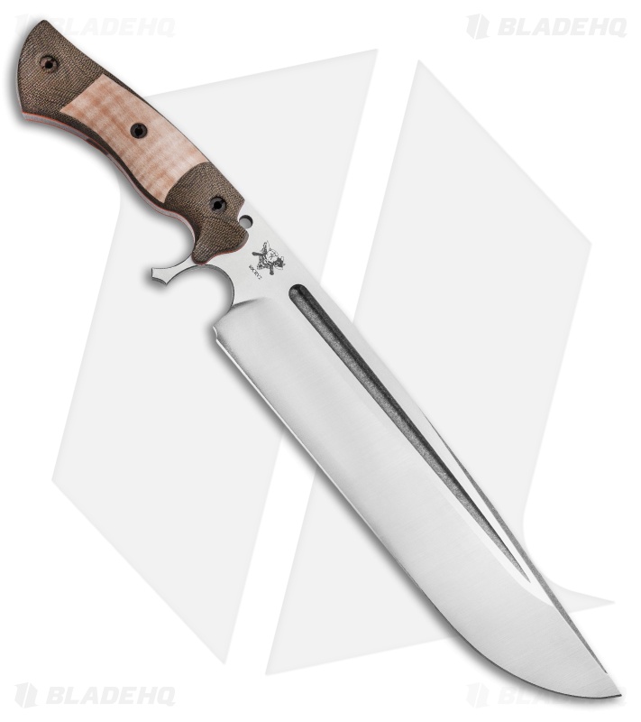 Dark Timber Knives Devil's Horn Knife Green Mi. / Curly Maple (11.8" Two-Tone)